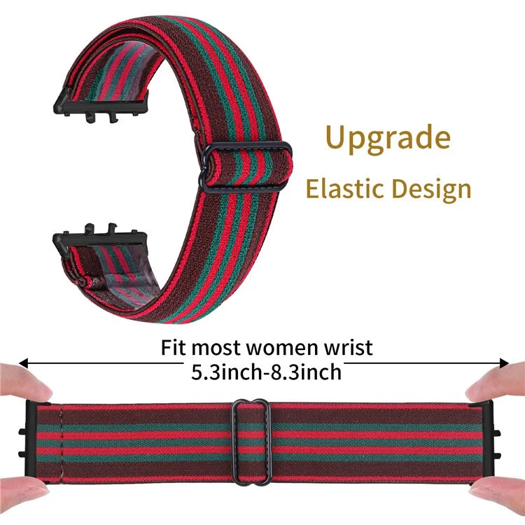 For Samsung Galaxy Fit3 SM-R390 Elastic Wrist Band Pattern Design Watch Strap (Black Buckle)