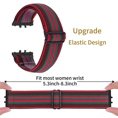 For Samsung Galaxy Fit3 SM-R390 Elastic Wrist Band Pattern Design Watch Strap (Black Buckle)