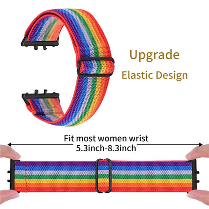 For Samsung Galaxy Fit3 SM-R390 Elastic Wrist Band Pattern Design Watch Strap (Black Buckle)