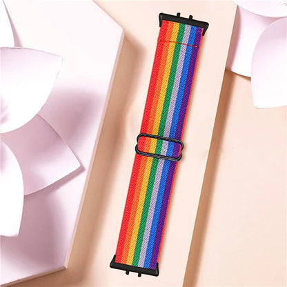 For Samsung Galaxy Fit3 SM-R390 Elastic Wrist Band Pattern Design Watch Strap (Black Buckle)