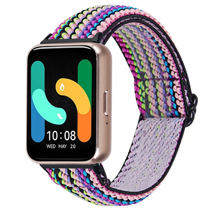 For Samsung Galaxy Fit3 SM-R390 Elastic Wrist Band Pattern Design Watch Strap (Black Buckle)