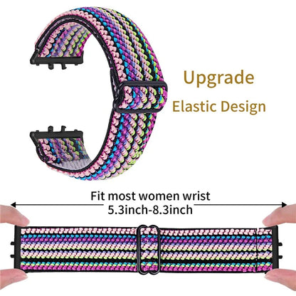 For Samsung Galaxy Fit3 SM-R390 Elastic Wrist Band Pattern Design Watch Strap (Black Buckle)