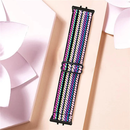 For Samsung Galaxy Fit3 SM-R390 Elastic Wrist Band Pattern Design Watch Strap (Black Buckle)