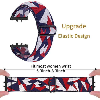 For Samsung Galaxy Fit3 SM-R390 Elastic Wrist Band Pattern Design Watch Strap (Black Buckle)1