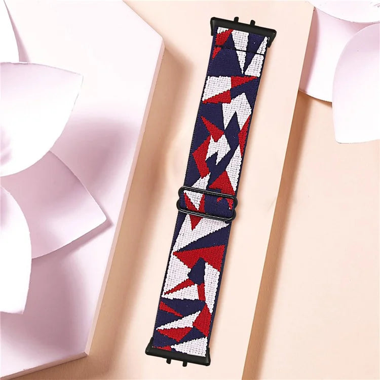 For Samsung Galaxy Fit3 SM-R390 Elastic Wrist Band Pattern Design Watch Strap (Black Buckle)1