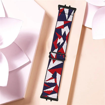 For Samsung Galaxy Fit3 SM-R390 Elastic Wrist Band Pattern Design Watch Strap (Black Buckle)1
