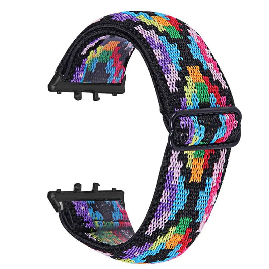 For Samsung Galaxy Fit3 SM-R390 Elastic Wrist Band Pattern Design Watch Strap (Black Buckle)4