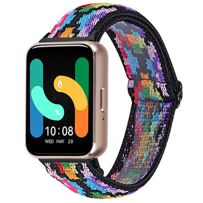 For Samsung Galaxy Fit3 SM-R390 Elastic Wrist Band Pattern Design Watch Strap (Black Buckle)4
