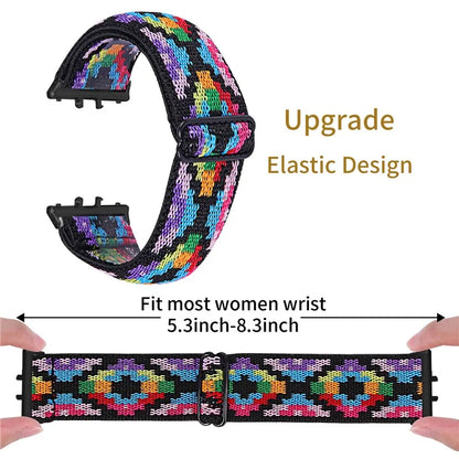 For Samsung Galaxy Fit3 SM-R390 Elastic Wrist Band Pattern Design Watch Strap (Black Buckle)4