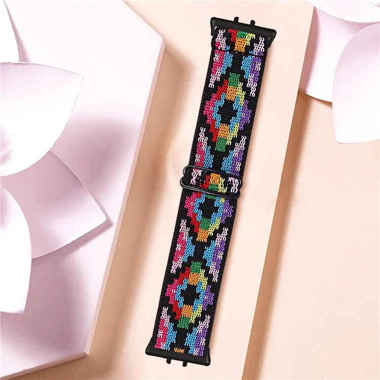For Samsung Galaxy Fit3 SM-R390 Elastic Wrist Band Pattern Design Watch Strap (Black Buckle)4