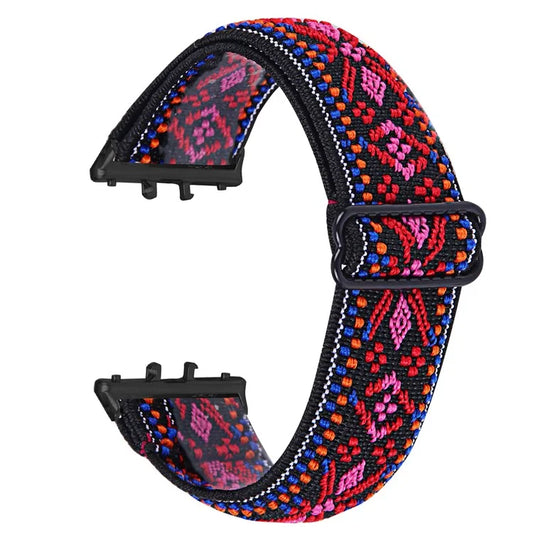For Samsung Galaxy Fit3 SM-R390 Elastic Wrist Band Pattern Design Watch Strap (Black Buckle)5