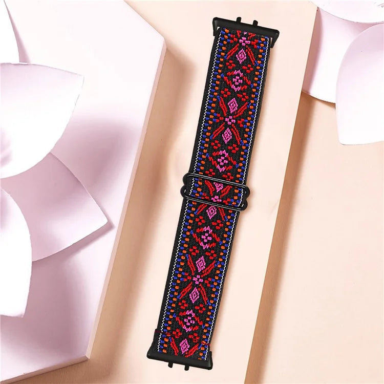 For Samsung Galaxy Fit3 SM-R390 Elastic Wrist Band Pattern Design Watch Strap (Black Buckle)5