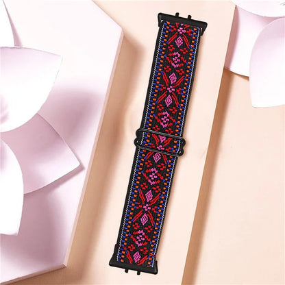 For Samsung Galaxy Fit3 SM-R390 Elastic Wrist Band Pattern Design Watch Strap (Black Buckle)5