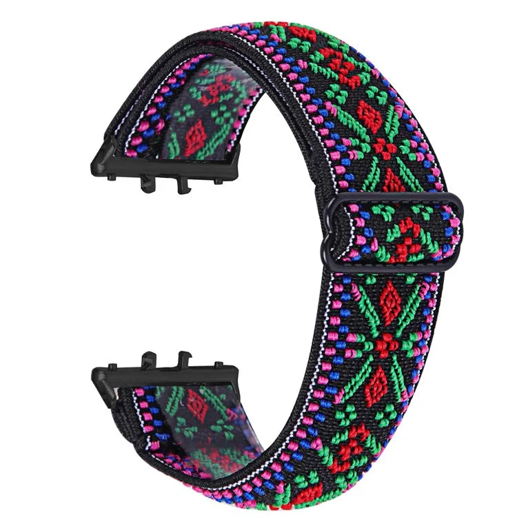 For Samsung Galaxy Fit3 SM-R390 Elastic Wrist Band Pattern Design Watch Strap (Black Buckle)6