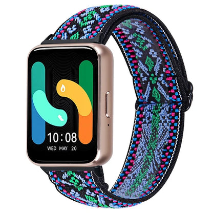 For Samsung Galaxy Fit3 SM-R390 Elastic Wrist Band Pattern Design Watch Strap (Black Buckle)9