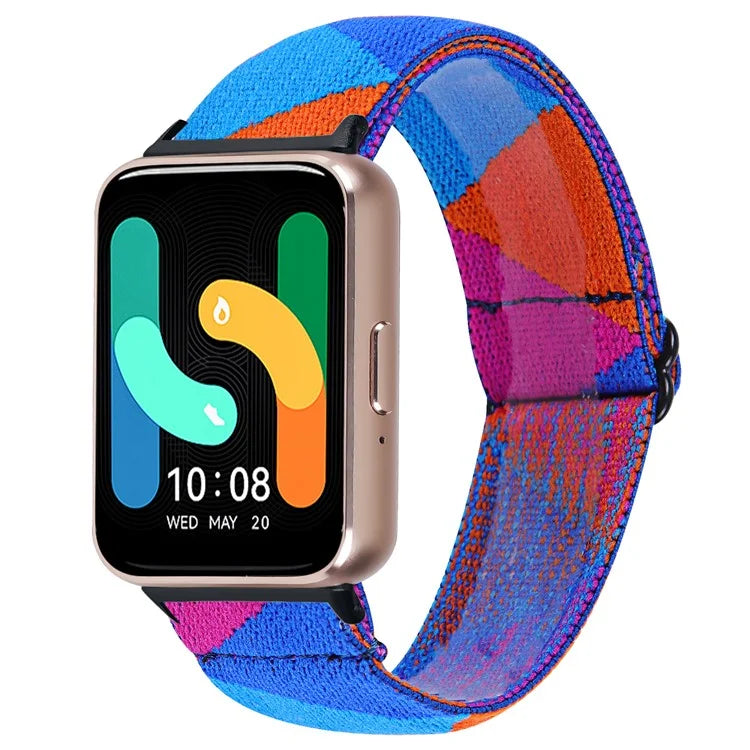 For Samsung Galaxy Fit3 SM-R390 Elastic Wrist Band Pattern Design Watch Strap (Black Buckle)