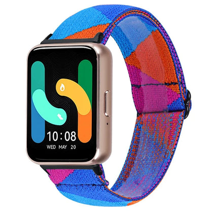 For Samsung Galaxy Fit3 SM-R390 Elastic Wrist Band Pattern Design Watch Strap (Black Buckle)
