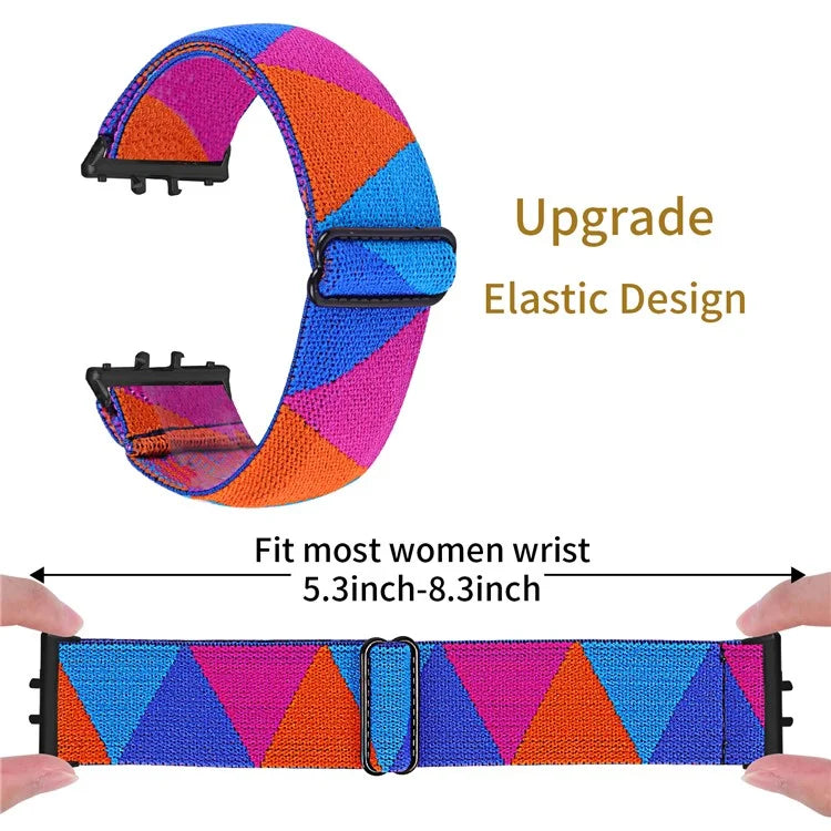 For Samsung Galaxy Fit3 SM-R390 Elastic Wrist Band Pattern Design Watch Strap (Black Buckle)