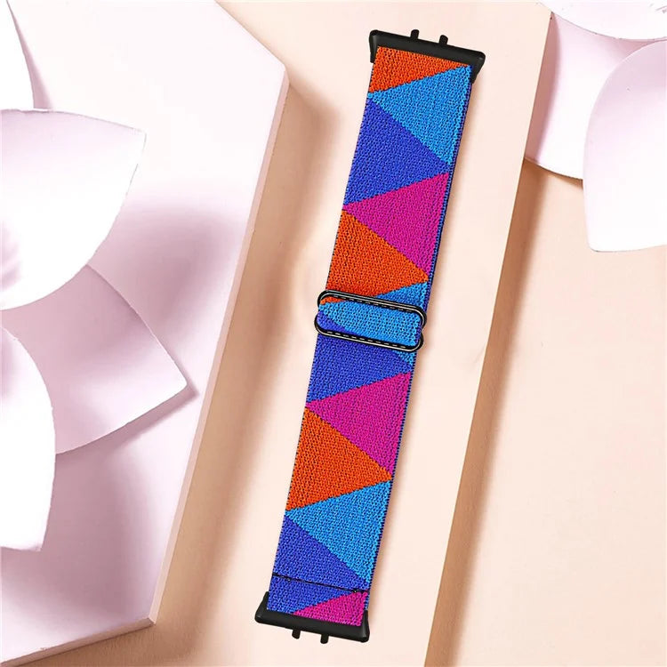 For Samsung Galaxy Fit3 SM-R390 Elastic Wrist Band Pattern Design Watch Strap (Black Buckle)