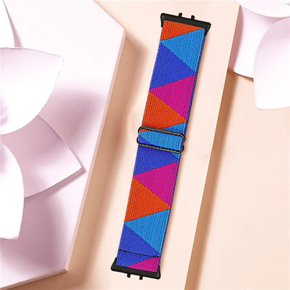 For Samsung Galaxy Fit3 SM-R390 Elastic Wrist Band Pattern Design Watch Strap (Black Buckle)