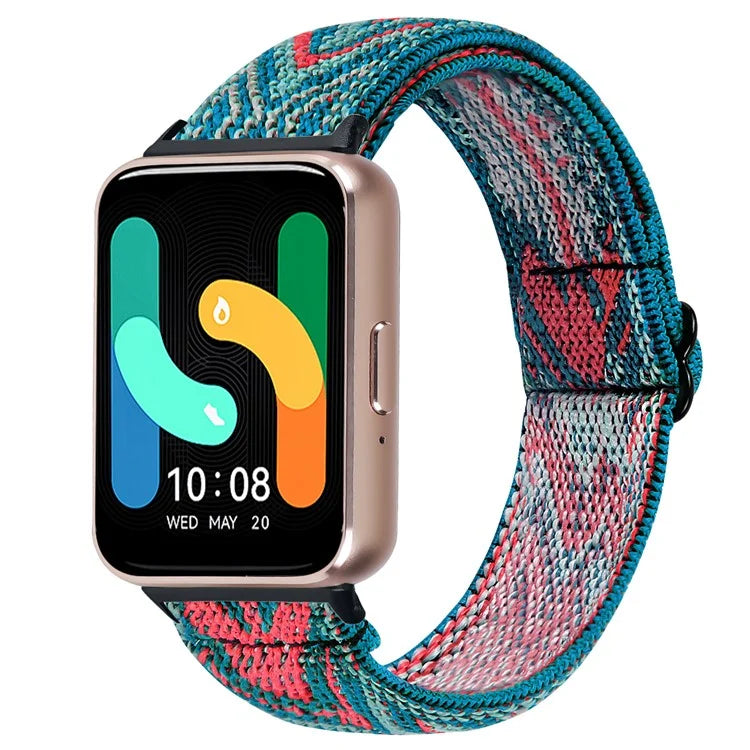 For Samsung Galaxy Fit3 SM-R390 Elastic Wrist Band Pattern Design Watch Strap (Black Buckle)7