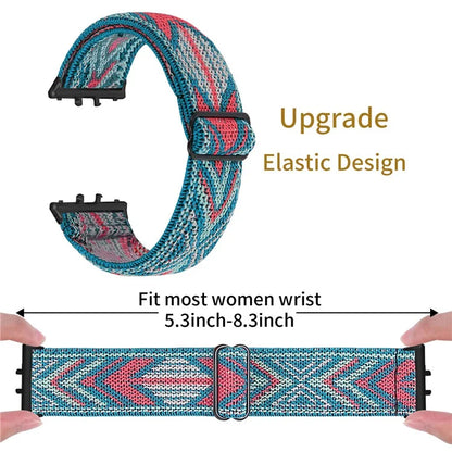 For Samsung Galaxy Fit3 SM-R390 Elastic Wrist Band Pattern Design Watch Strap (Black Buckle)7
