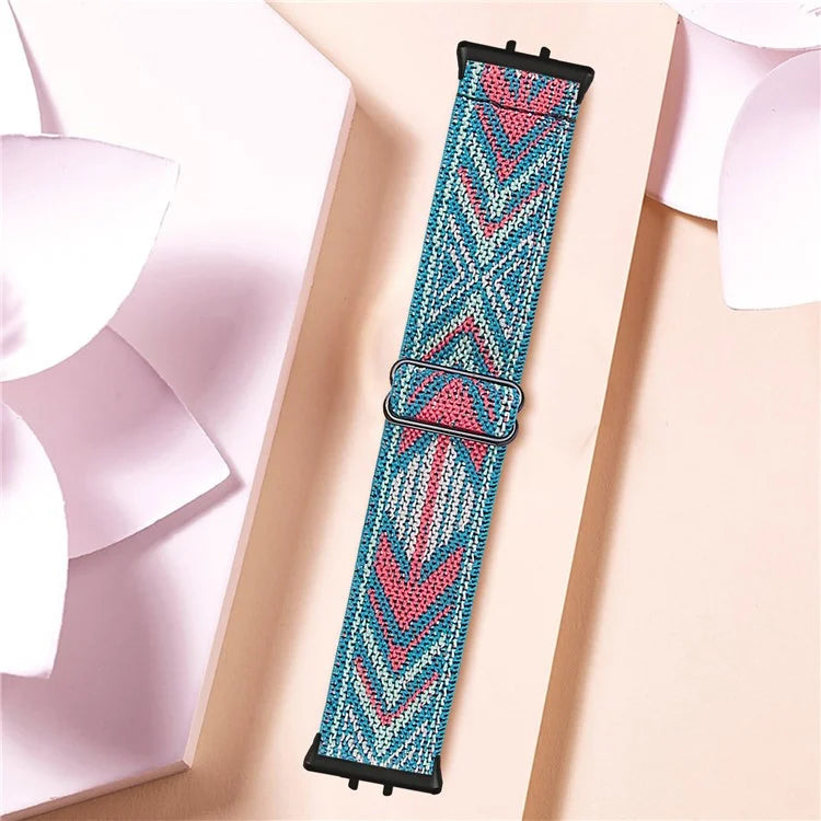 For Samsung Galaxy Fit3 SM-R390 Elastic Wrist Band Pattern Design Watch Strap (Black Buckle)7