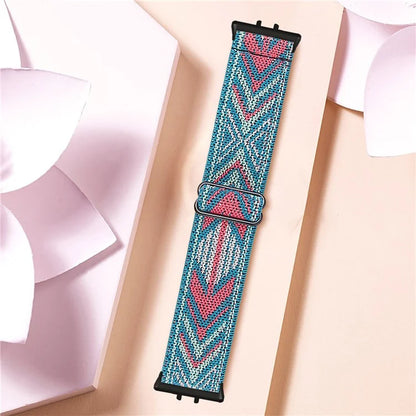 For Samsung Galaxy Fit3 SM-R390 Elastic Wrist Band Pattern Design Watch Strap (Black Buckle)7