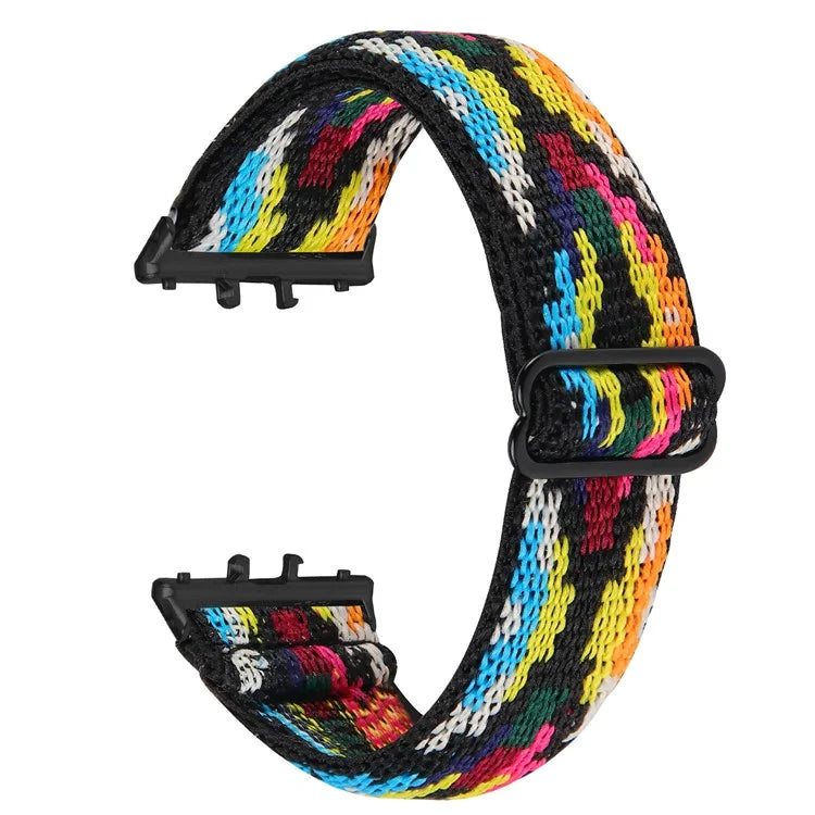 For Samsung Galaxy Fit3 SM-R390 Elastic Wrist Band Pattern Design Watch Strap (Black Buckle)3
