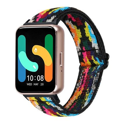 For Samsung Galaxy Fit3 SM-R390 Elastic Wrist Band Pattern Design Watch Strap (Black Buckle)3
