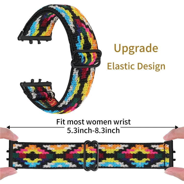 For Samsung Galaxy Fit3 SM-R390 Elastic Wrist Band Pattern Design Watch Strap (Black Buckle)3
