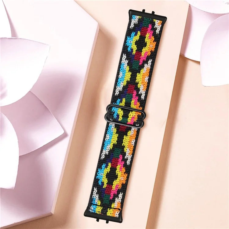 For Samsung Galaxy Fit3 SM-R390 Elastic Wrist Band Pattern Design Watch Strap (Black Buckle)3