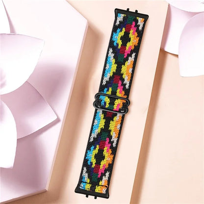 For Samsung Galaxy Fit3 SM-R390 Elastic Wrist Band Pattern Design Watch Strap (Black Buckle)3
