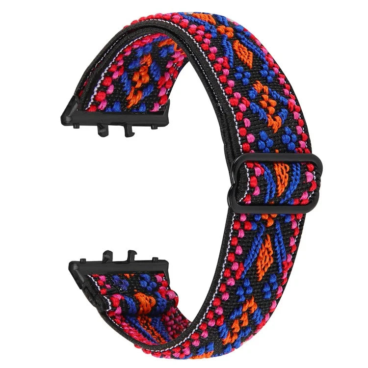 For Samsung Galaxy Fit3 SM-R390 Elastic Wrist Band Pattern Design Watch Strap (Black Buckle)4
