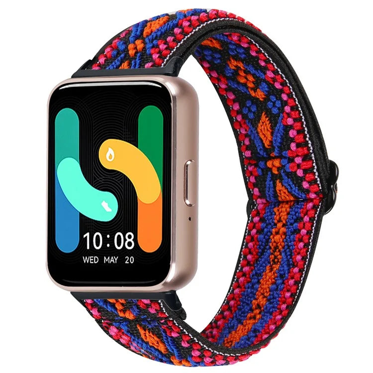 For Samsung Galaxy Fit3 SM-R390 Elastic Wrist Band Pattern Design Watch Strap (Black Buckle)4