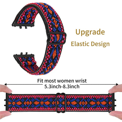 For Samsung Galaxy Fit3 SM-R390 Elastic Wrist Band Pattern Design Watch Strap (Black Buckle)4