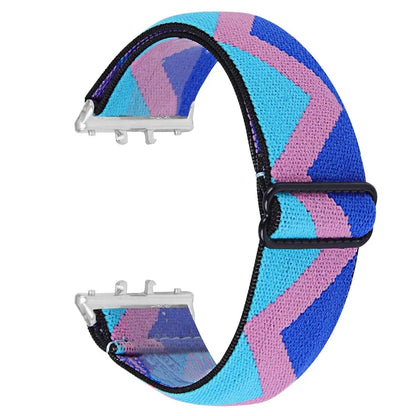For Samsung Galaxy Fit3 SM-R390 Elastic Watch Strap Fashionable Pattern Wrist Band (Silver Buckle)