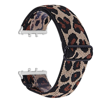 For Samsung Galaxy Fit3 SM-R390 Elastic Watch Strap Fashionable Pattern Wrist Band (Silver Buckle)