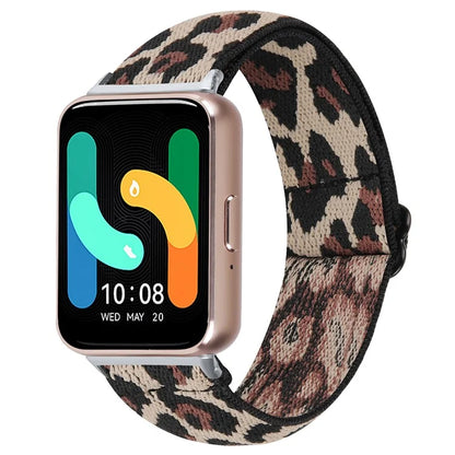 For Samsung Galaxy Fit3 SM-R390 Elastic Watch Strap Fashionable Pattern Wrist Band (Silver Buckle)