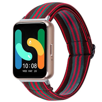 For Samsung Galaxy Fit3 SM-R390 Elastic Watch Strap Fashionable Pattern Wrist Band (Silver Buckle)