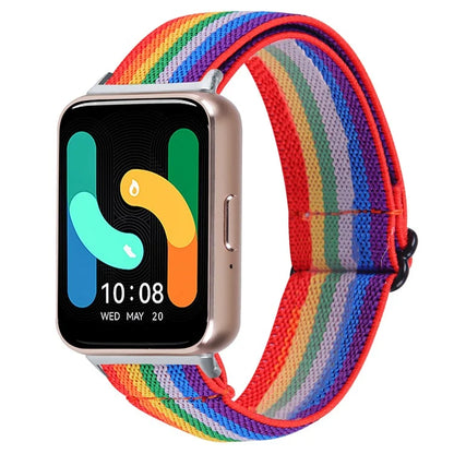 For Samsung Galaxy Fit3 SM-R390 Elastic Watch Strap Fashionable Pattern Wrist Band (Silver Buckle)