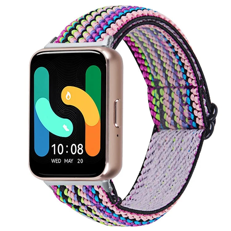 For Samsung Galaxy Fit3 SM-R390 Elastic Watch Strap Fashionable Pattern Wrist Band (Silver Buckle)