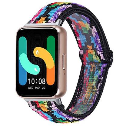 For Samsung Galaxy Fit3 SM-R390 Elastic Watch Strap Fashionable Pattern Wrist Band (Silver Buckle)4