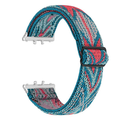 For Samsung Galaxy Fit3 SM-R390 Elastic Watch Strap Fashionable Pattern Wrist Band (Silver Buckle)7