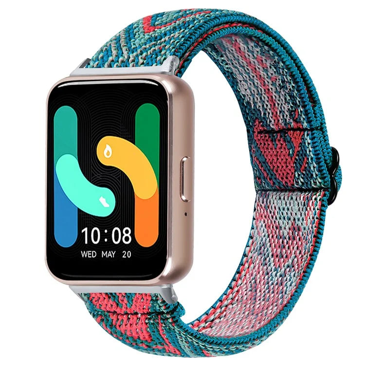 For Samsung Galaxy Fit3 SM-R390 Elastic Watch Strap Fashionable Pattern Wrist Band (Silver Buckle)7
