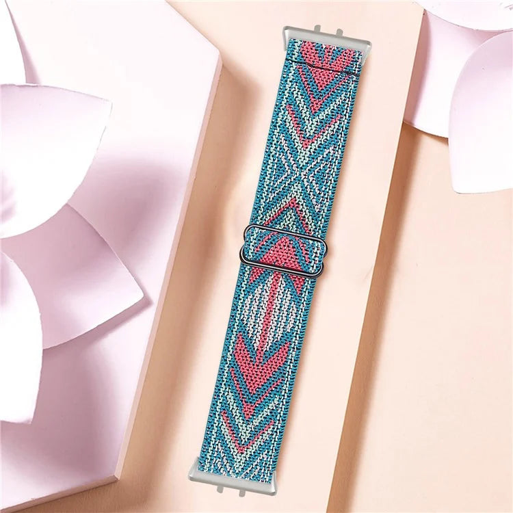 For Samsung Galaxy Fit3 SM-R390 Elastic Watch Strap Fashionable Pattern Wrist Band (Silver Buckle)7