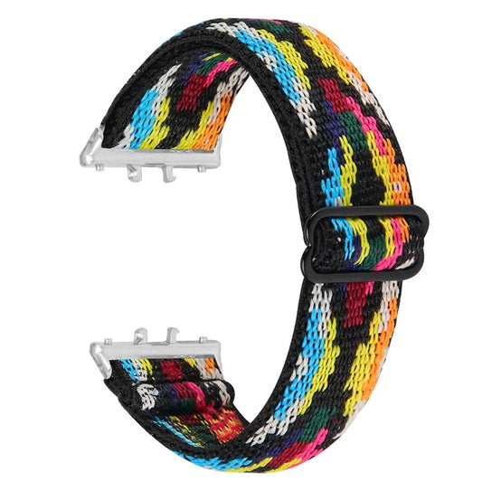 For Samsung Galaxy Fit3 SM-R390 Elastic Watch Strap Fashionable Pattern Wrist Band (Silver Buckle)3