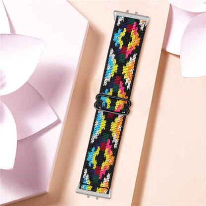 For Samsung Galaxy Fit3 SM-R390 Elastic Watch Strap Fashionable Pattern Wrist Band (Silver Buckle)3