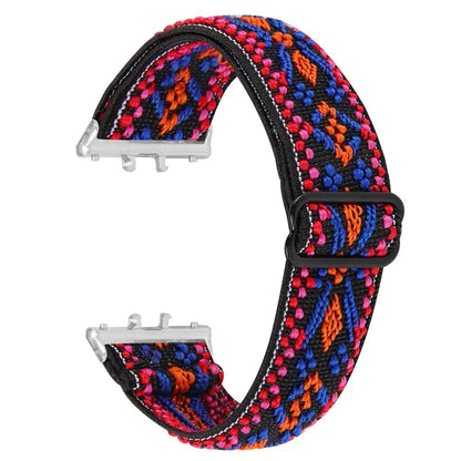 For Samsung Galaxy Fit3 SM-R390 Elastic Watch Strap Fashionable Pattern Wrist Band (Silver Buckle)4