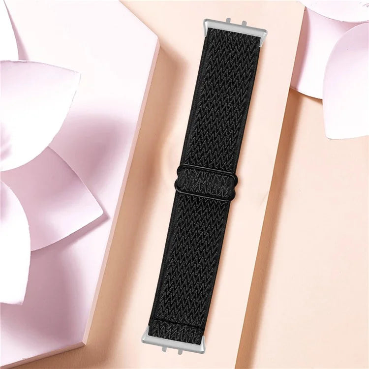 For Samsung Galaxy Fit3 SM-R390 Woven Watch Strap Adjustable Wrist Band with Silver Connector